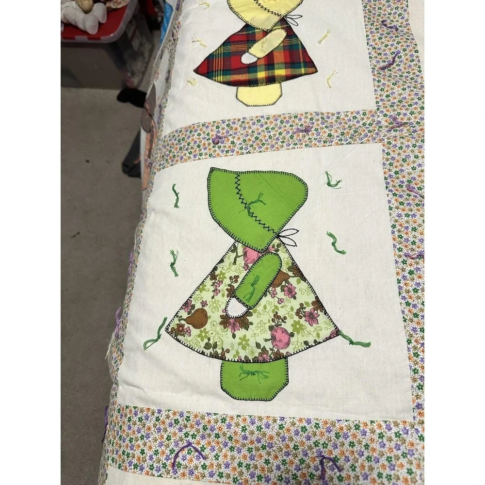Vintage 1940's Sunbonnet Sue HandMade‎ Quilt Top 8'x4'